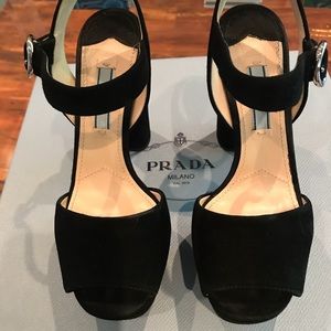 PRADA MILANO Calzarire Donna Black Block Heels